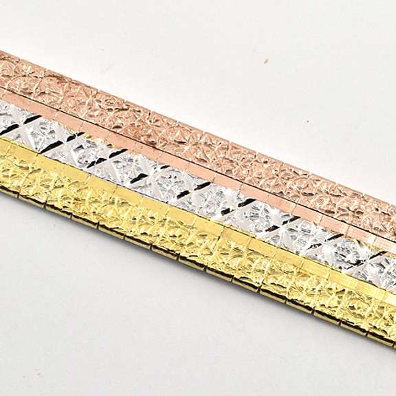 Stylish Sterling Bracelet with Two-Tone Accents