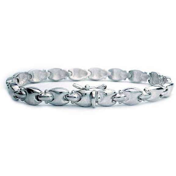 Sterling Silver polished H link Bracelet