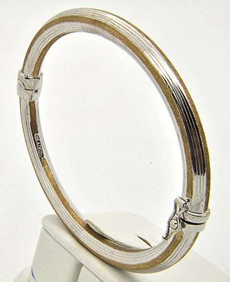 Simple but Elegant 14kt Yellow & White Gold Bangle