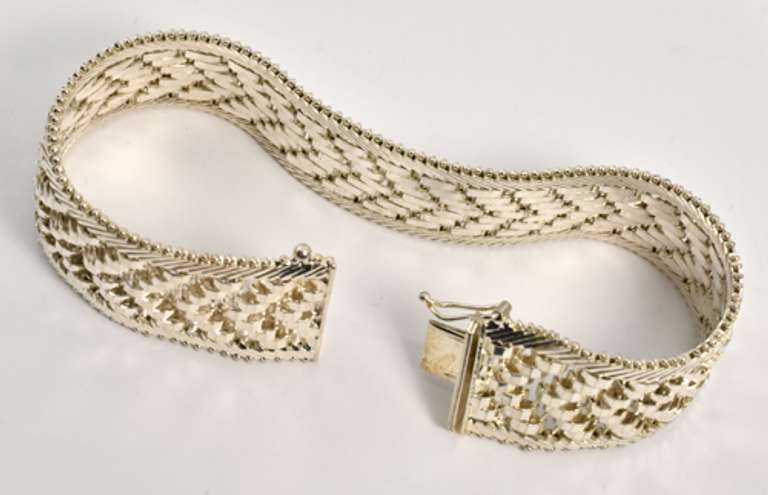 Reflective Wide Sterling Bracelet