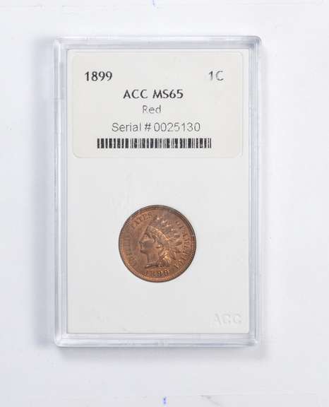 MS65 1899 Indian Head Cent - Red - Graded ACC