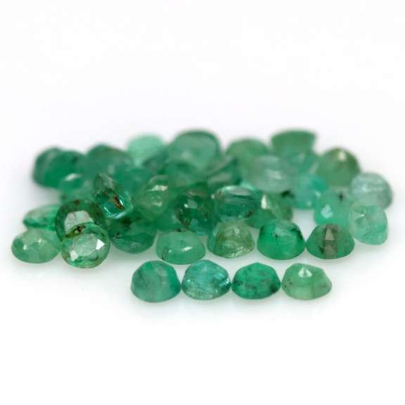3.41ct set of pure Emeralds with bright green hues