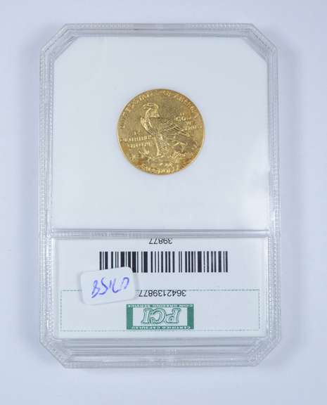 MS64 1915 $5.00 Indian Head Gold Half Eagle - Graded by PCI