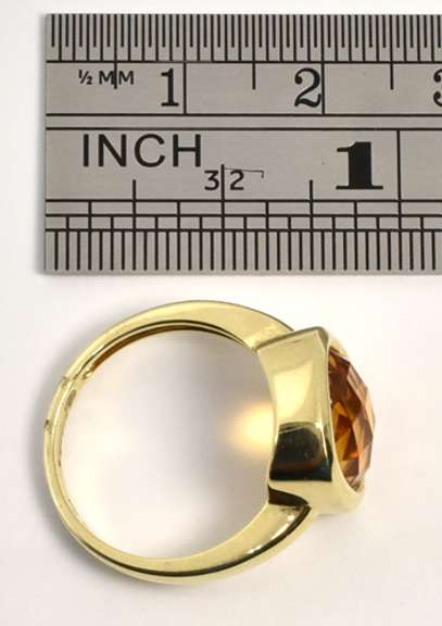 Chic Bezel Set Citrine Ring in 14K YG