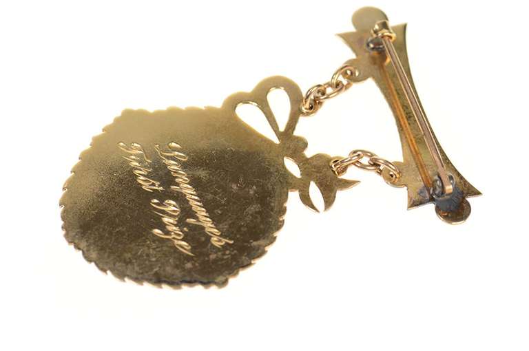 10K Yellow Gold Victorian College Dept Languages 1st Prize Pin/Brooch