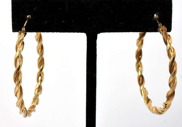 Large Hoop Sterling Silver Vermeil Earrings