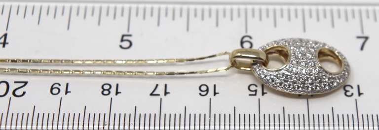 Gorgeous Puffed Diamond Gucci Link Pendant
