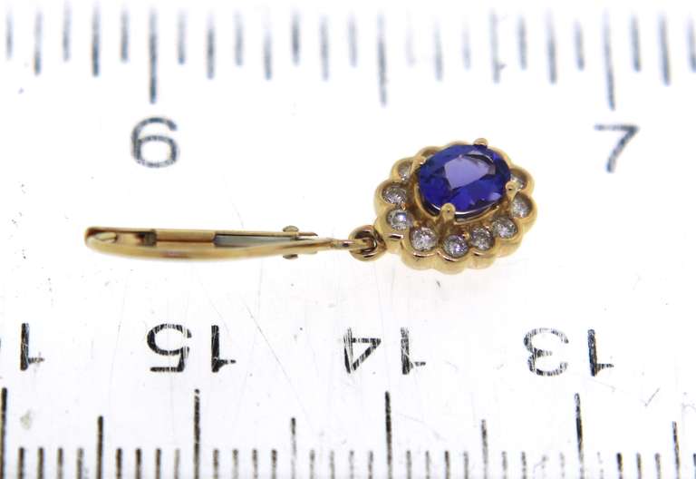 Fantastic Tanzanite and Diamond Scalloped Halo Earrings