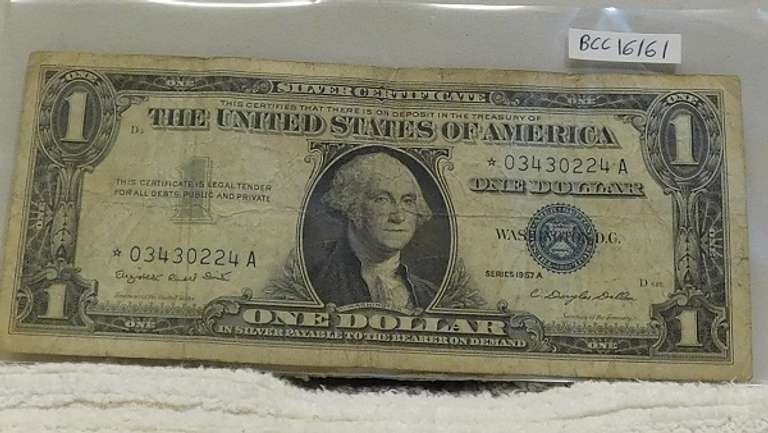 1957-A $1.00 Silver Cert, Star Note, circ