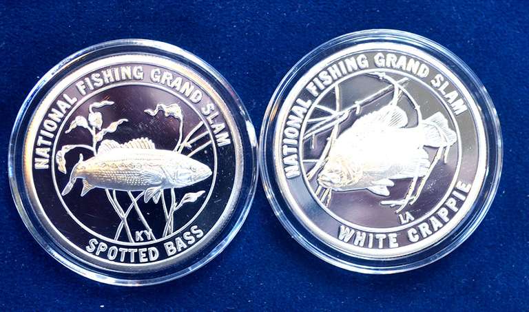 Lot of 2 National Fishing Grand Slam 1 OZ Silver Round
