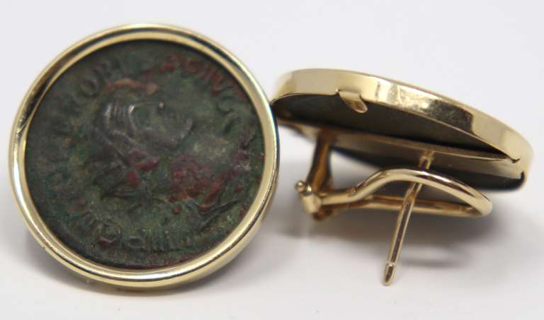 Ancient Bronze Coin Earrings