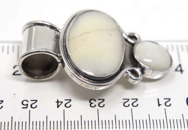 Sterling Silver White Quarz Pendant