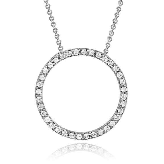 Silver Tone Swarovski Elements Eternity Necklace