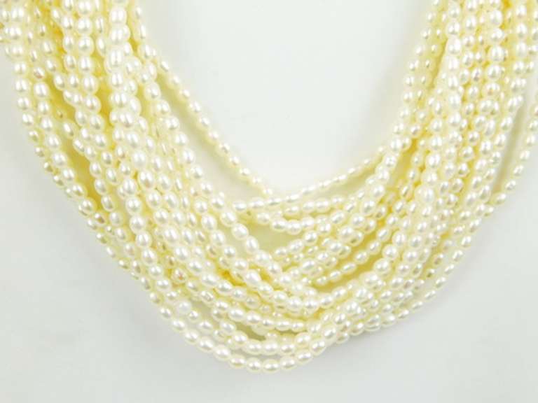 18 Strand Freshwater Pearl Necklace w/Sterling Clasp