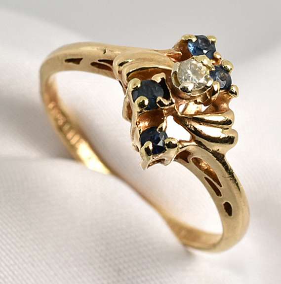 Petite Sapphire and Diamond Ring