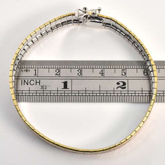 Stylish Sterling Bracelet with Two-Tone Accents