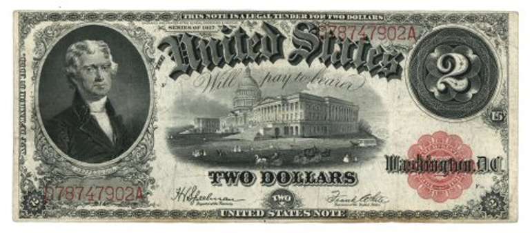 Nicer Series of 1917 Large Size $2 Legal Tender Note