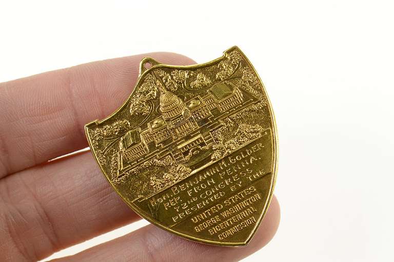 14K Yellow Gold 1932 Congressional Bicentennial Medal Charm/Pendant