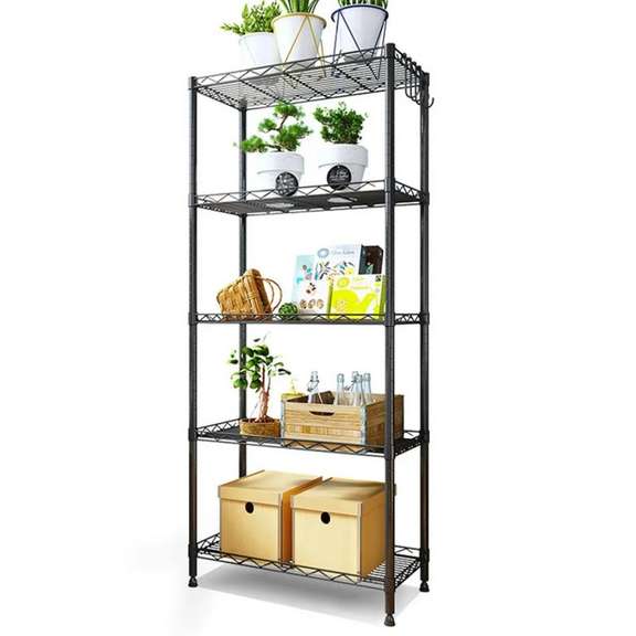 5 Tier Steel Kitchen Storage Rack Shelf Adjustable