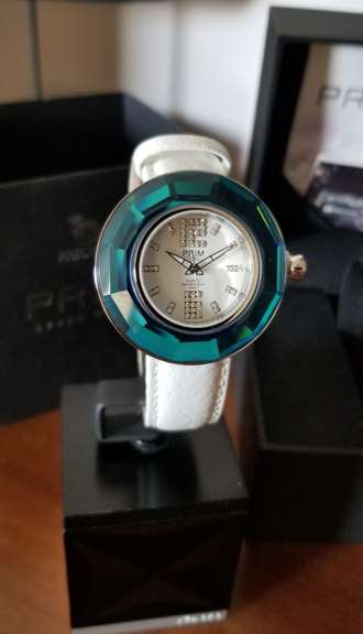EUROPEAN WATCH WITH BERMUDA BLUE CRYSTAL RING
