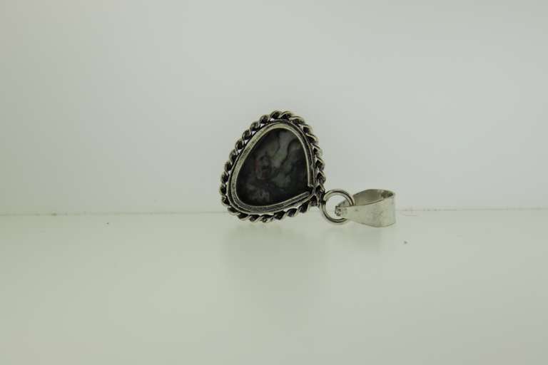 Silver-Tone Color Stone Pendant