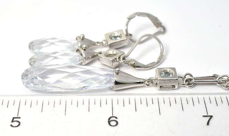 Sterling Silver Crystal Necklace and Earrings