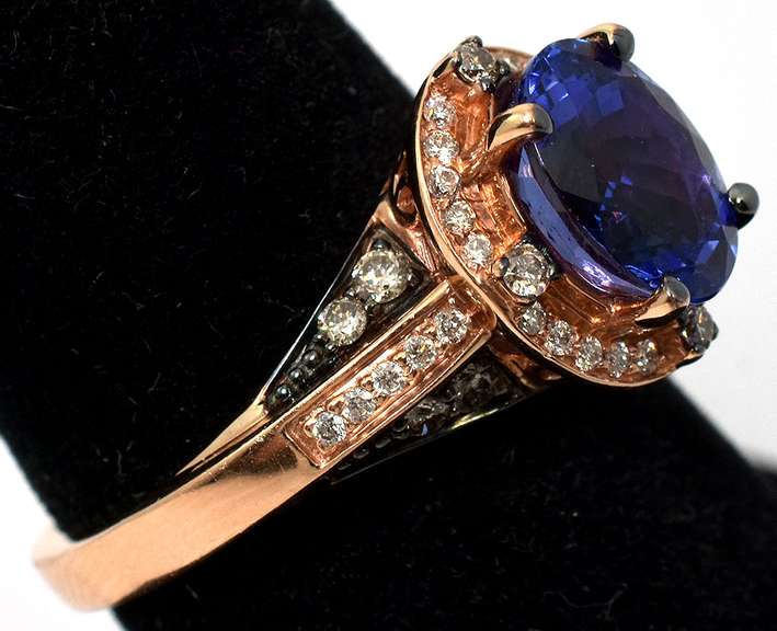 Gorgeous Tanzanite & Diamond Ring in 14KT Rose Gold - LeVian