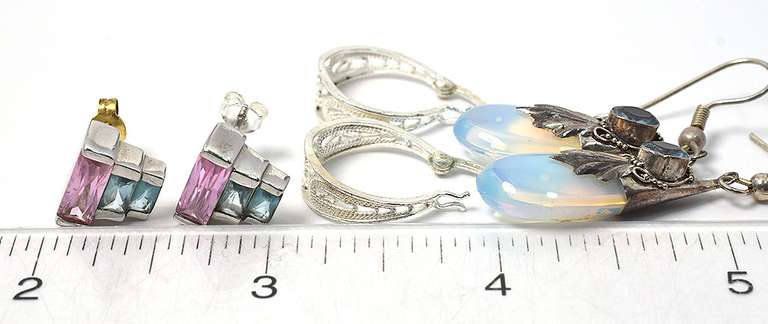 Lot of 3 pairs of Sterling Silver Earrings
