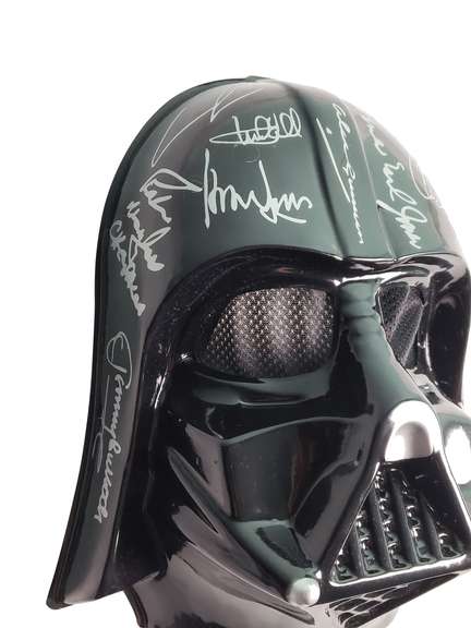 Star Wars Cast Facsimile Autographed Darth Vader Mask