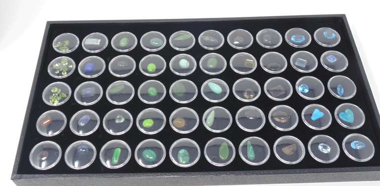 Tray of Natural Colorful Gemstones