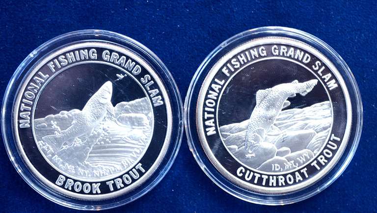 Lot of 2 National Fishing Grand Slam 1 OZ Silver Round