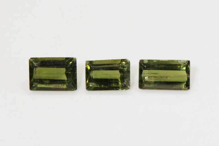 Sparkling Green Tourmaline -  Lot of 3