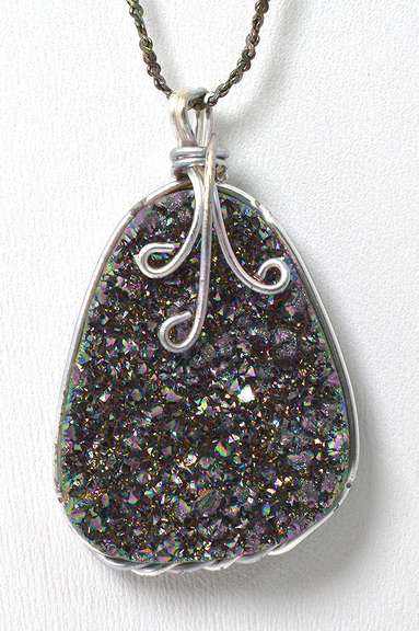 Sterling Silver Druze Necklace