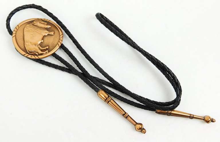 Vintage Copper Bison Bolo