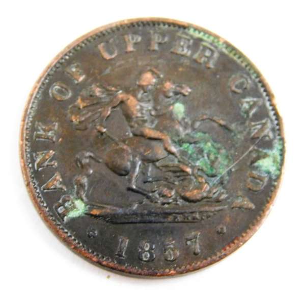 Rare 1857 Bank Token Half Penny