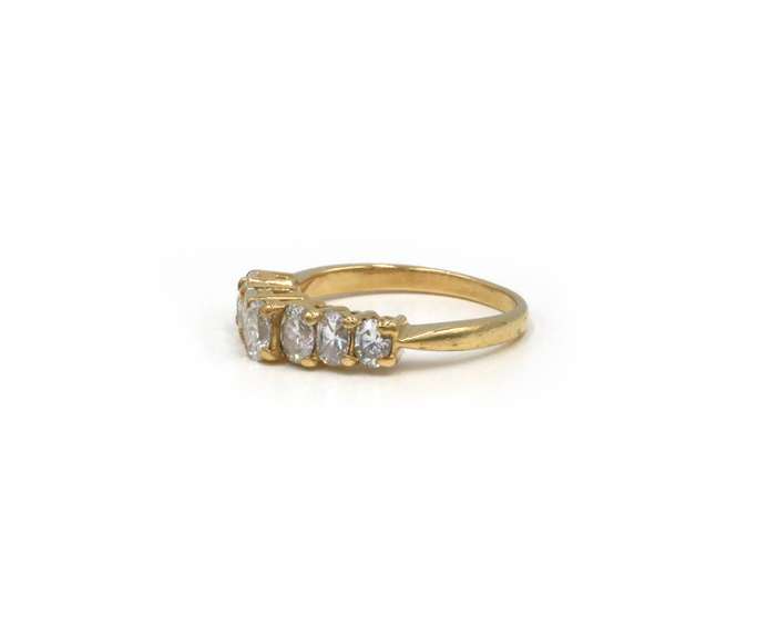 Radiant 14kt YG Diamond Pyramid-Style Ring