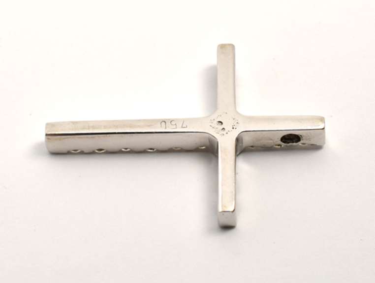 Tasteful Cross Pendant with Diamonds in 18K WG