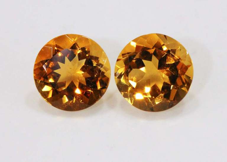Sparkling Natural Citrine Pair - 6.94 cts.