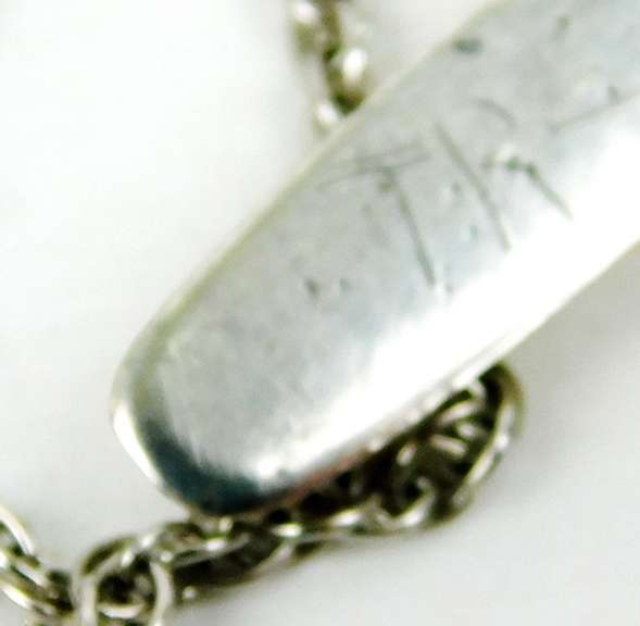 Signed Native American Large Sterling Turquoise Cross & Chain