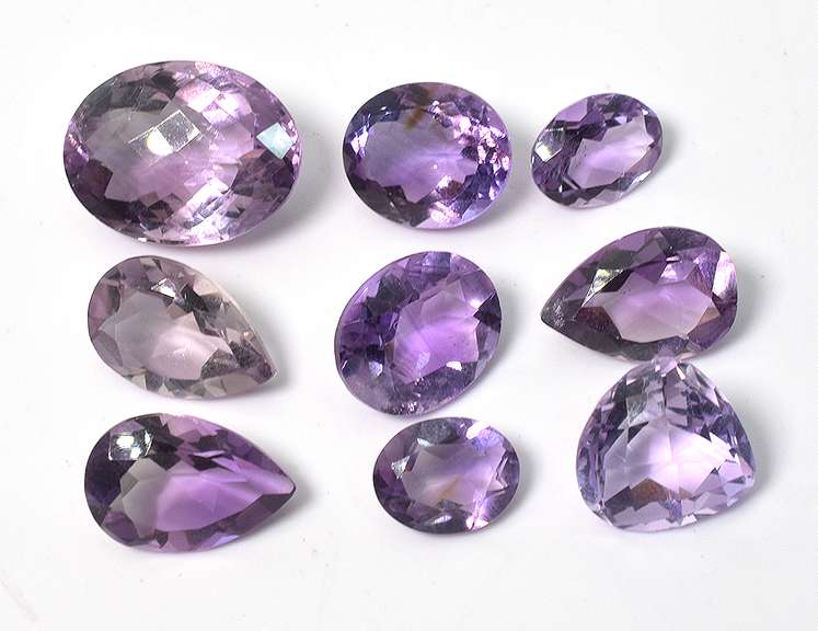 Gorgeous Collection of 29.0CTW of 9 Loose Amethysts
