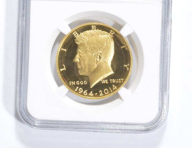 PF70 UCAM 2014-W Kennedy Half Dollar 3/4 Oz .999 Fine Gold - NGC
