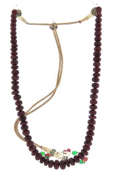 Unique Ruby Beaded Tassel Necklace
