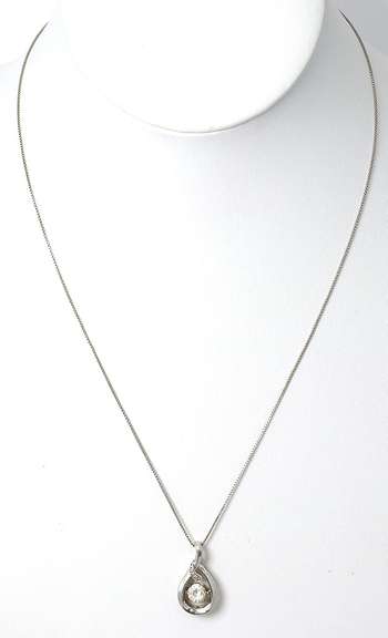 Sterling Silver White Stone Necklace