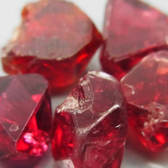 Collectors rare untreated set of uncut red Spinel