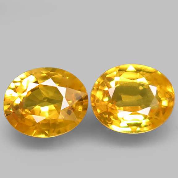 Glittering 1.26ct pair of golden Songean Sapphires