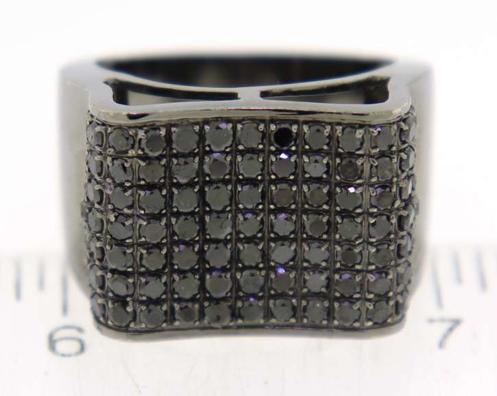 Men's Black Diamond Wide Ring
