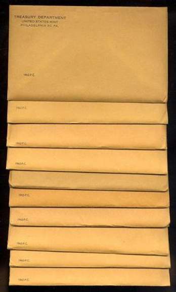 Large lot of 10 Unopened 1962 US Silver Proof Sets