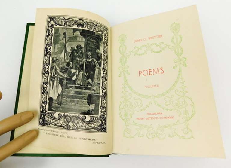 Whittier's Poems Antique Book