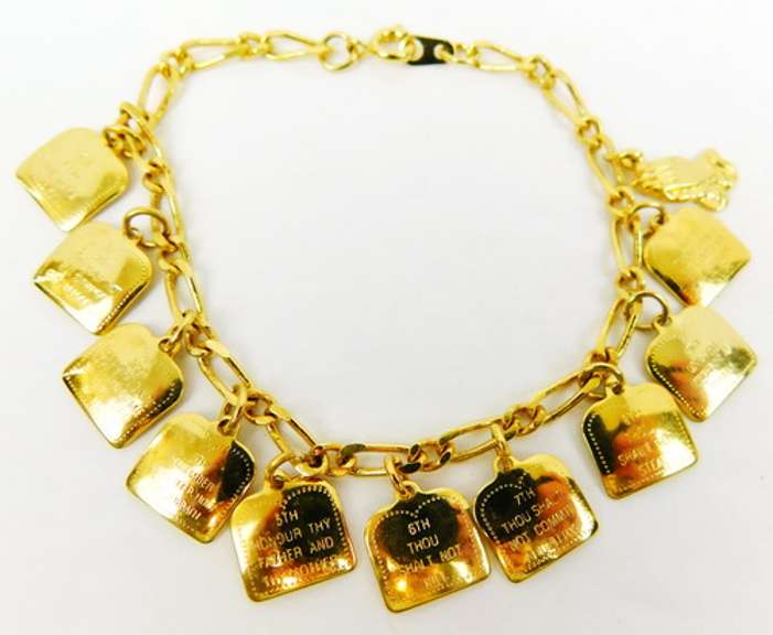 Vintage 10 Commandments Charm Bracelet