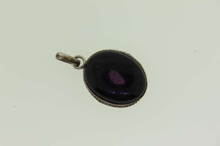 Silver-Tone Color Stone Pendant